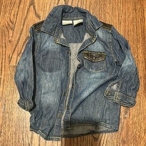 Kardashian kids denim leather shirt 18m girls